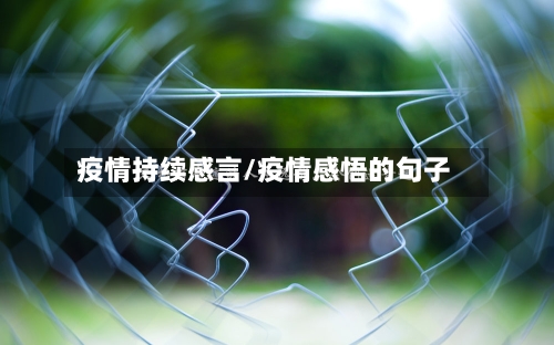 疫情持续感言/疫情感悟的句子-第2张图片