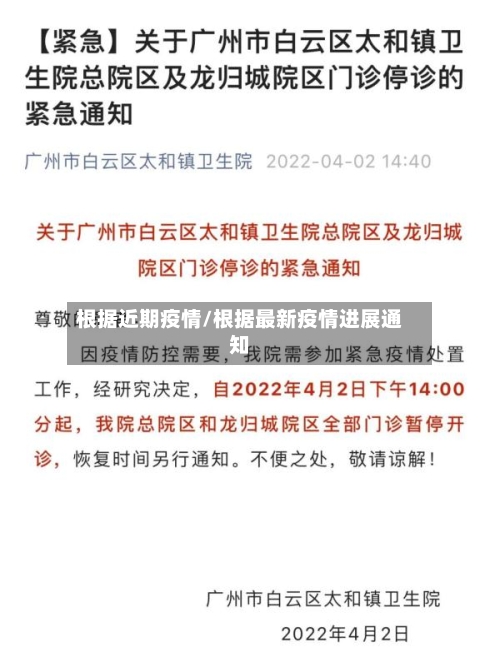 根据近期疫情/根据最新疫情进展通知