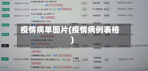 疫情病单图片(疫情病例表格)