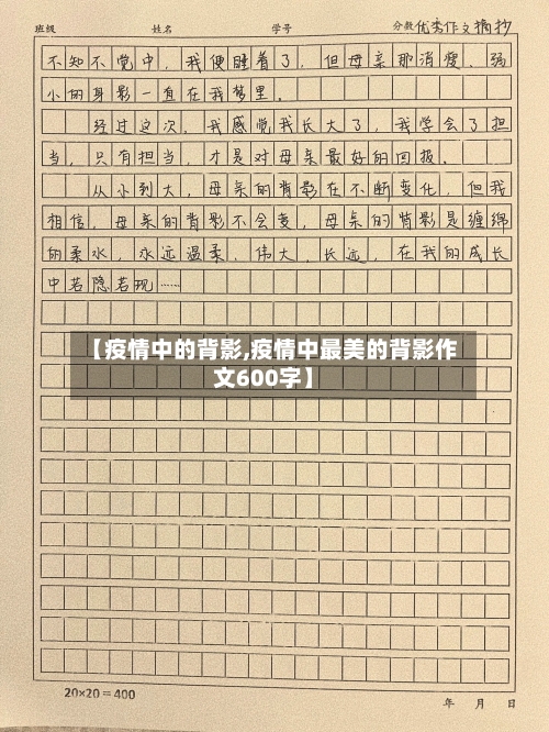 【疫情中的背影,疫情中最美的背影作文600字】