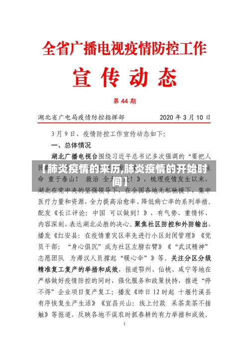 【肺炎疫情的来历,肺炎疫情的开始时间】
