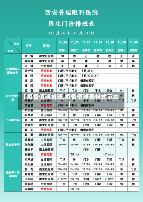 【疫情值班排班,疫情值班表格式范本】