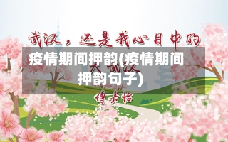 疫情期间押韵(疫情期间押韵句子)-第2张图片