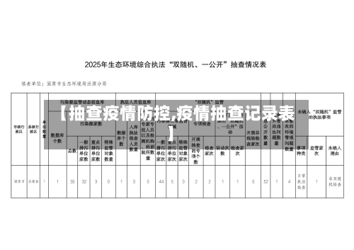 【抽查疫情防控,疫情抽查记录表】