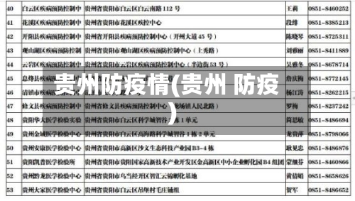 贵州防疫情(贵州 防疫)-第2张图片