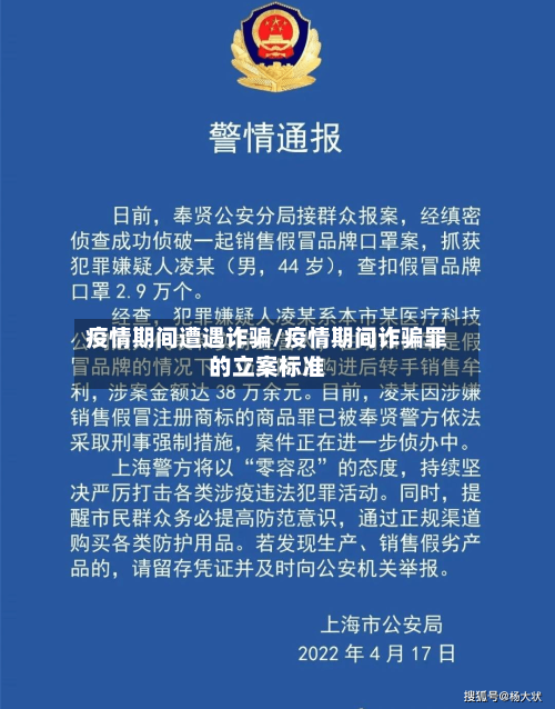 疫情期间遭遇诈骗/疫情期间诈骗罪的立案标准